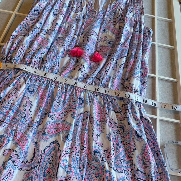 Southern‎ Tide Blue and pink paisley boho sun festival preppy dress women Large - Picture 3 of 6